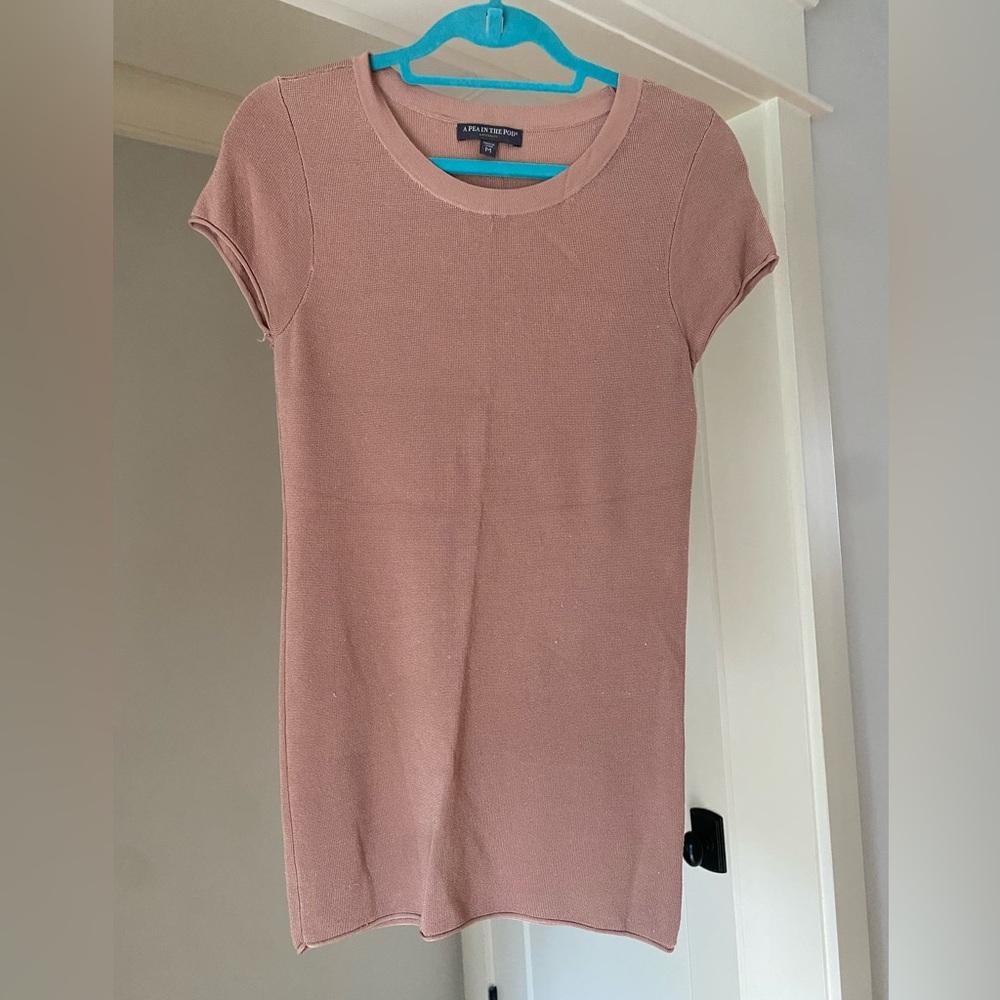A Pea In The Pod Maternity Size Medium.  Silky Dressy Rose Gold Top